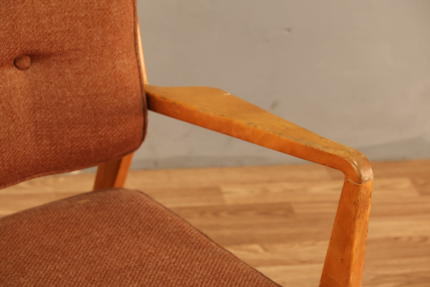 Jens Risom Blonde & Mauve Armchair
