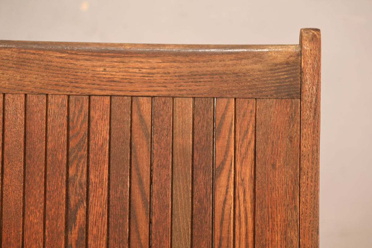 Antique Oak 4-Seat Theatre Bench B - ONLINE ONLY