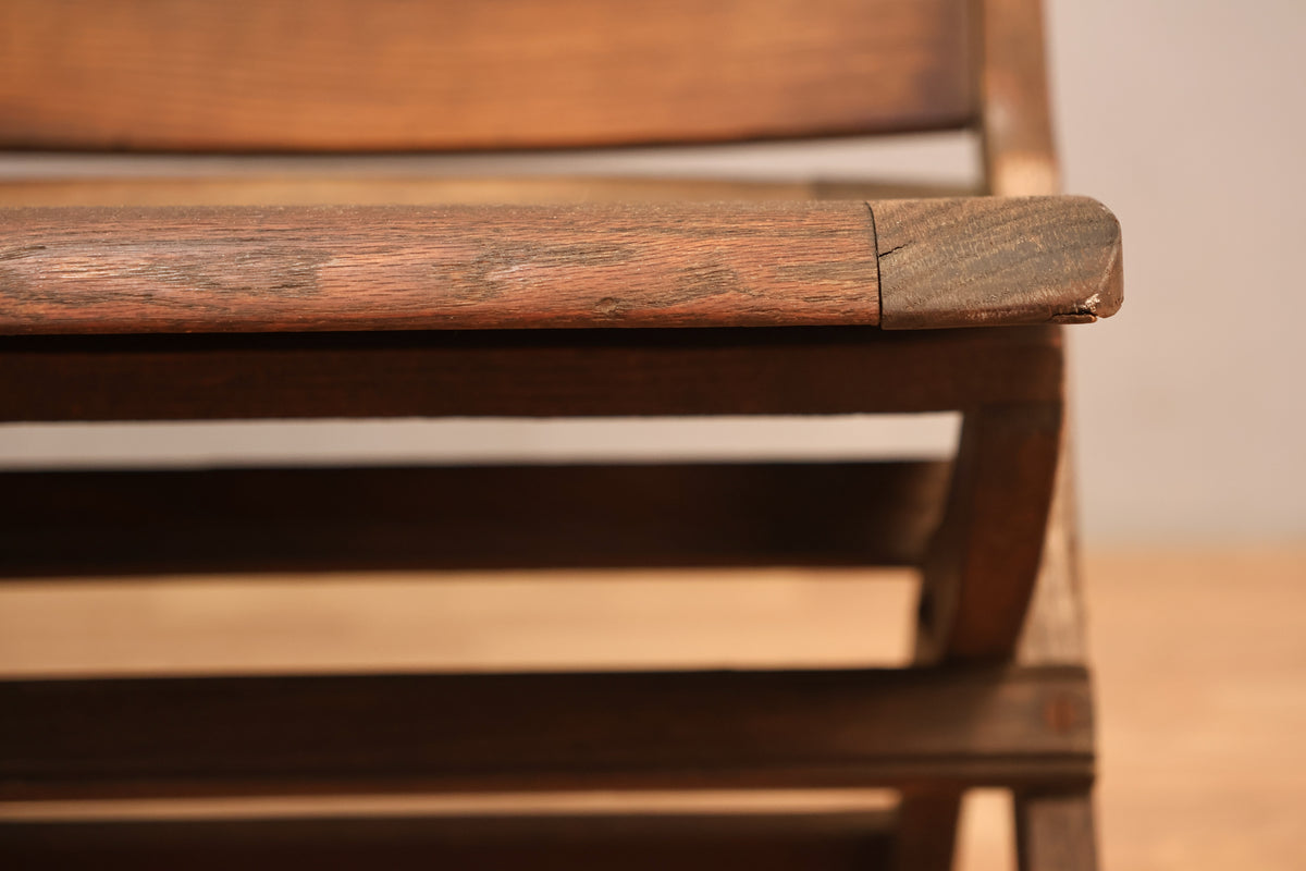 Antique Oak 4-Seat Theatre Bench B - ONLINE ONLY