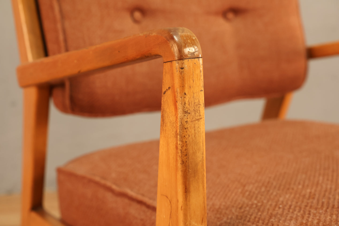 Jens Risom Blonde & Mauve Armchair