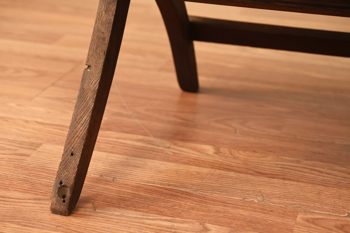 Antique Oak 4-Seat Theatre Bench B - ONLINE ONLY