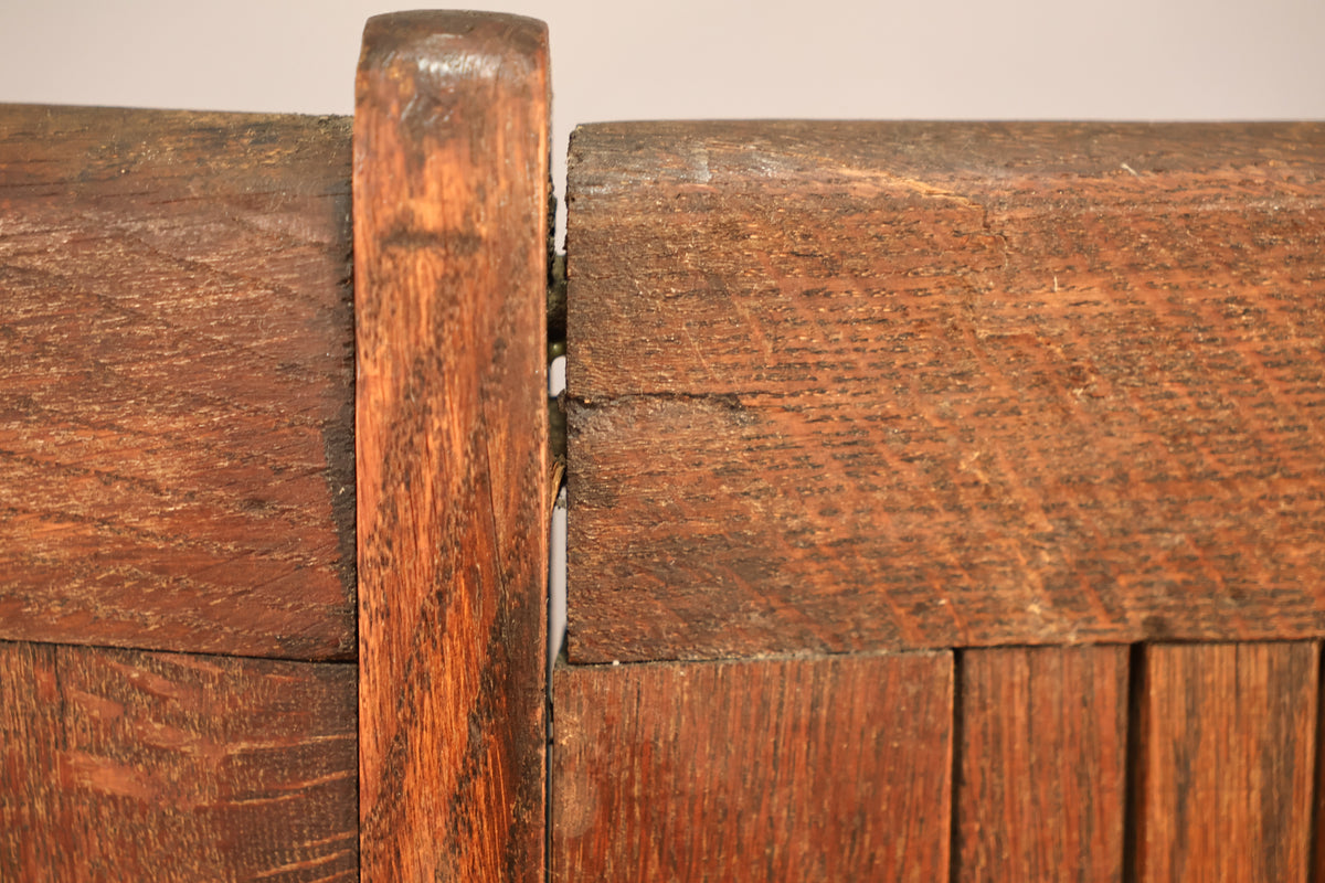 Antique Oak 4-Seat Theatre Bench B - ONLINE ONLY