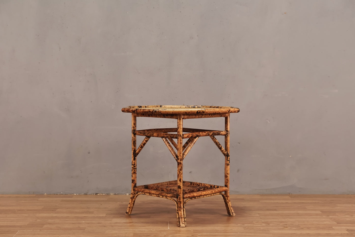 Tortoise Bamboo Octagonal End Table - Online Only