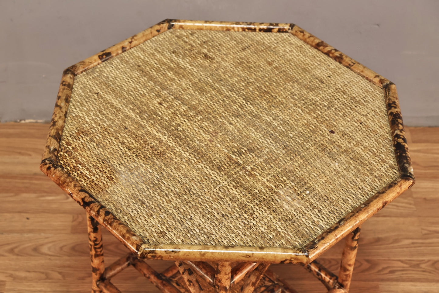 Tortoise Bamboo Octagonal End Table - Online Only