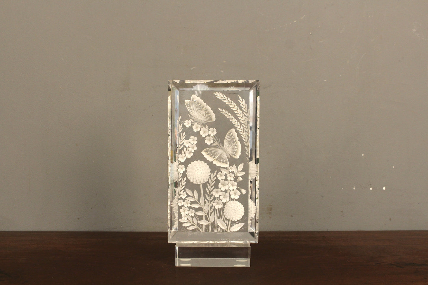 Etched Lucite Sculpture