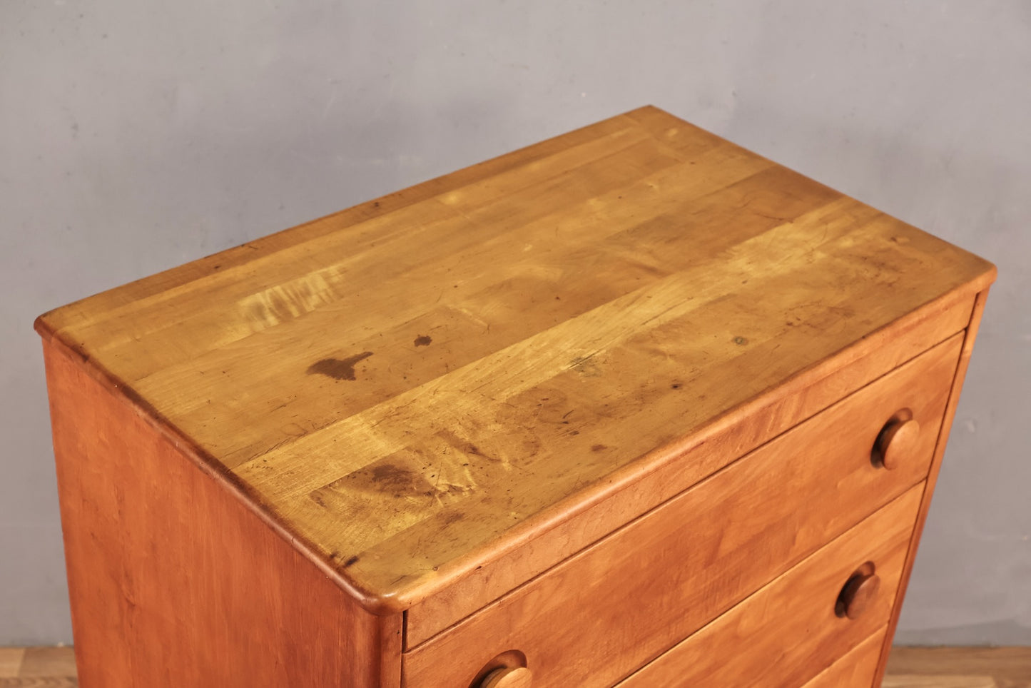 Mid Century Pine 4-Drawer Dresser