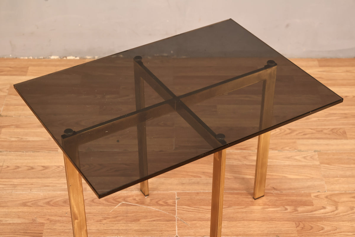 Smoked Glass & Brass Side Table - ONLINE ONLY