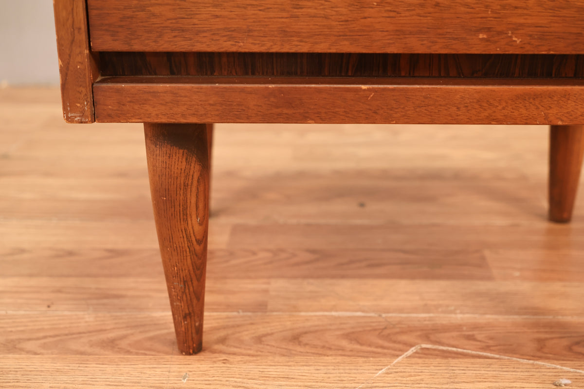 Walnut & Laminate 1-Drawer Nightstand