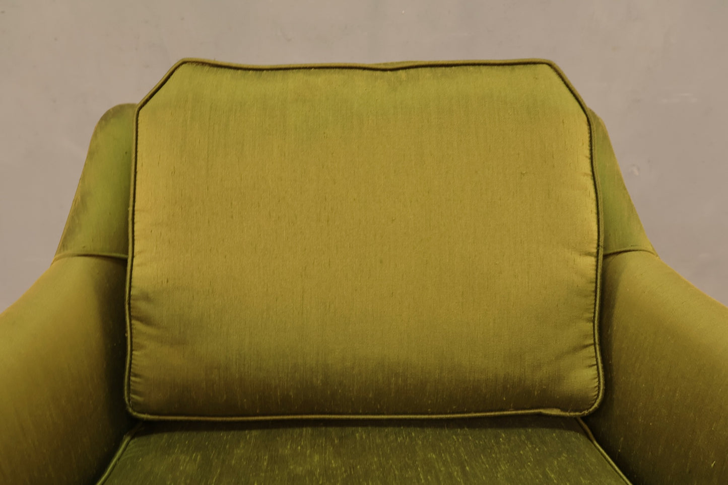 Chartreuse Sateen Tufted Armchair - ONLINE ONLY