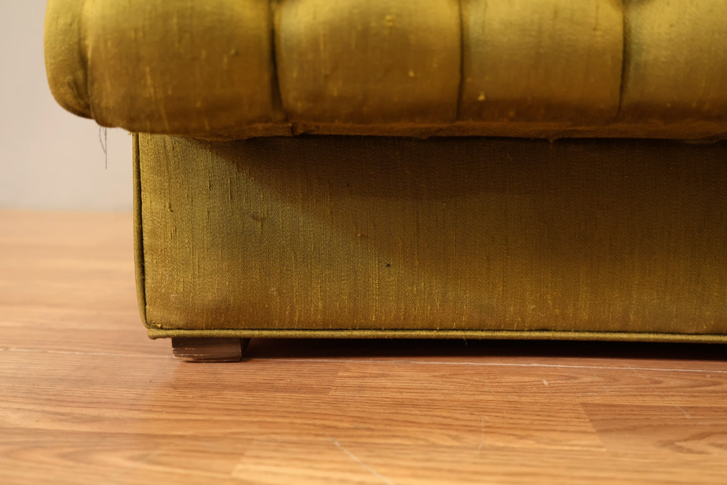 Chartreuse Sateen Tufted Armchair - ONLINE ONLY