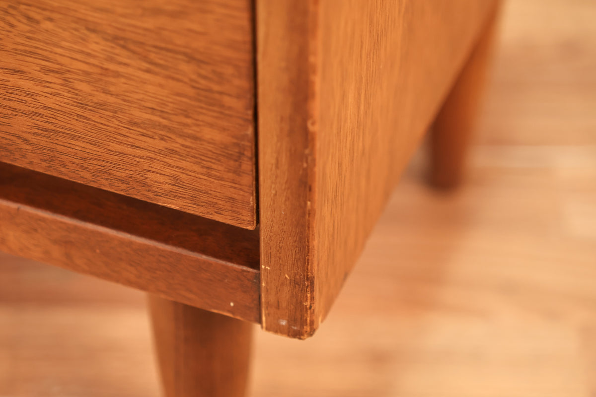Walnut & Laminate 1-Drawer Nightstand