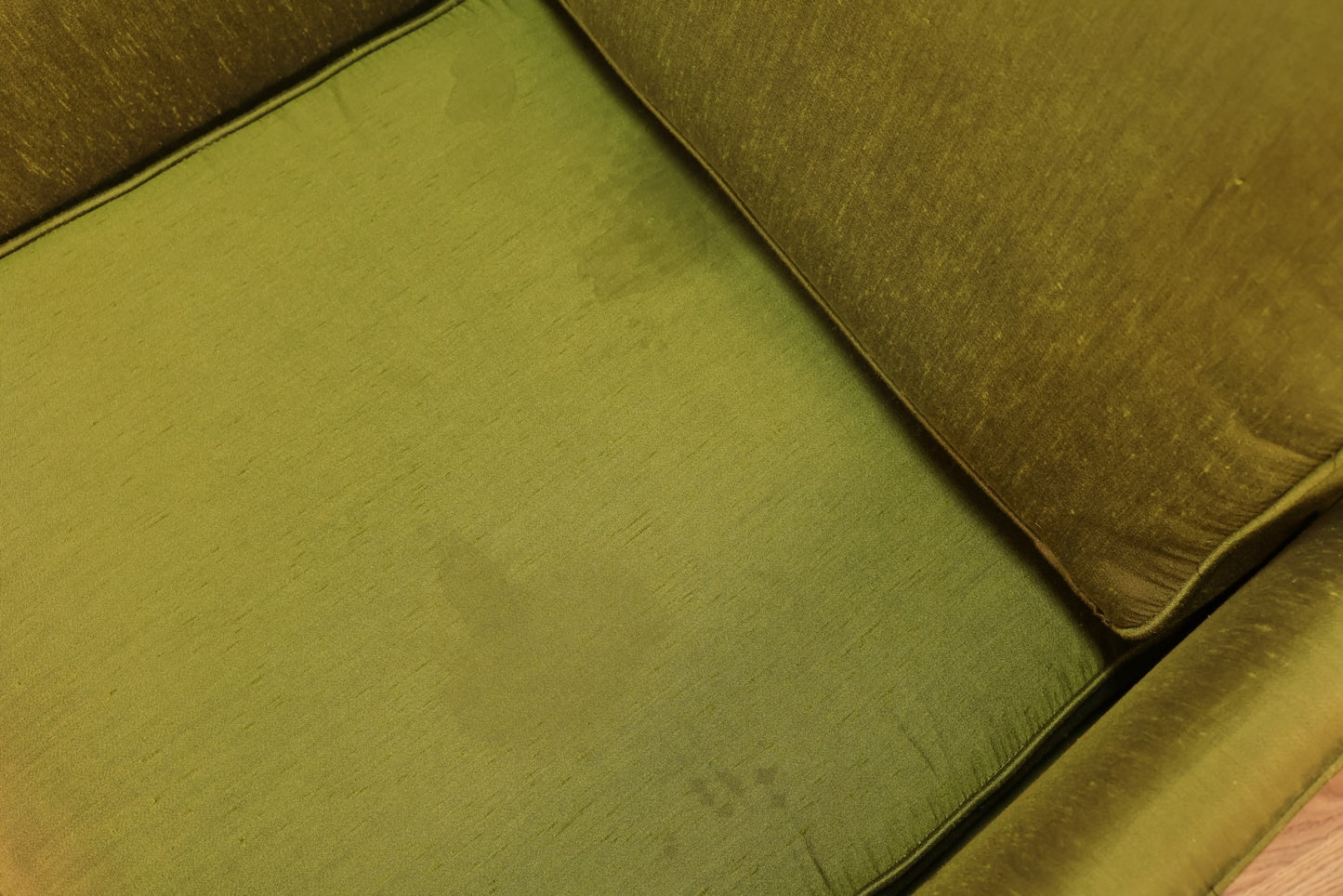 Chartreuse Sateen Tufted Armchair - ONLINE ONLY