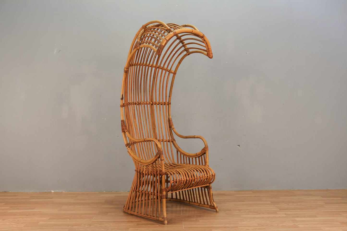 Tall Bamboo & Rattan Porter's Chair