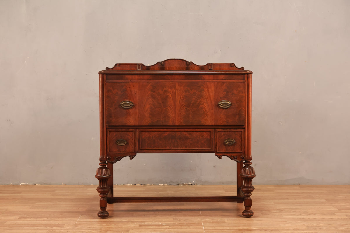 Victorian Burl 2-Drawer Console