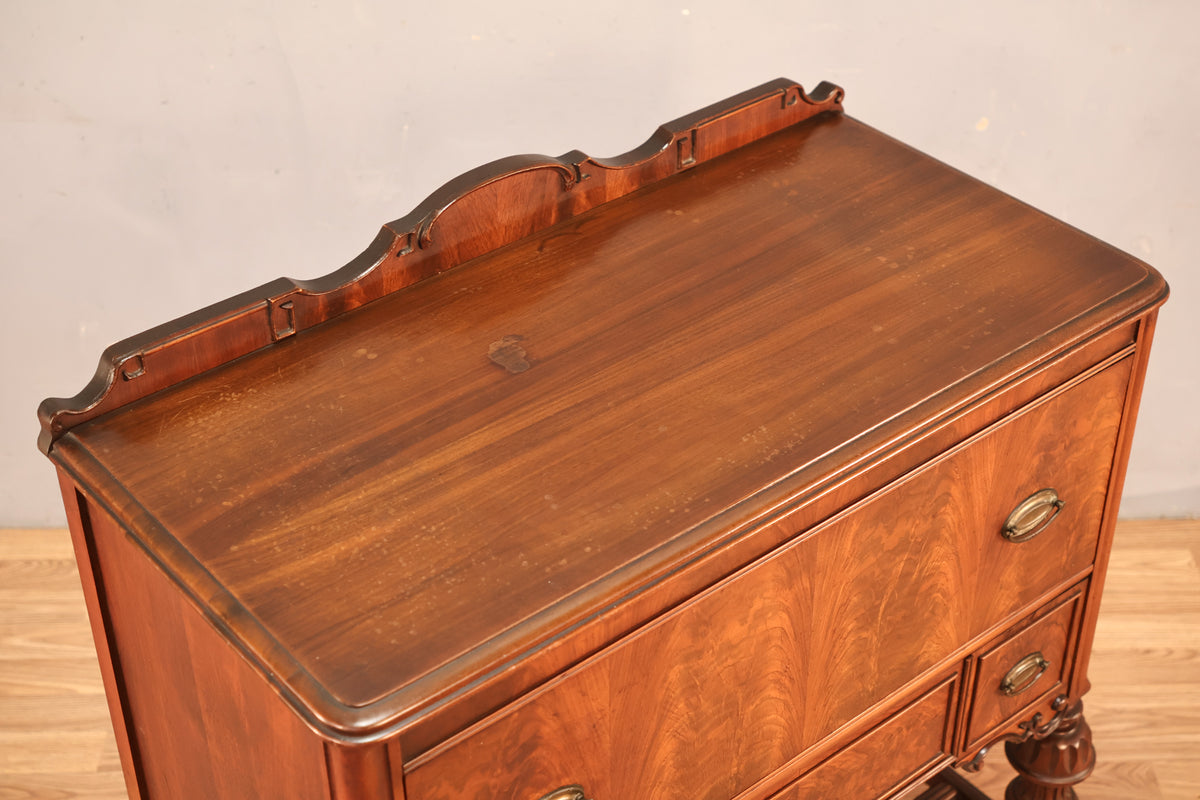 Victorian Burl 2-Drawer Console