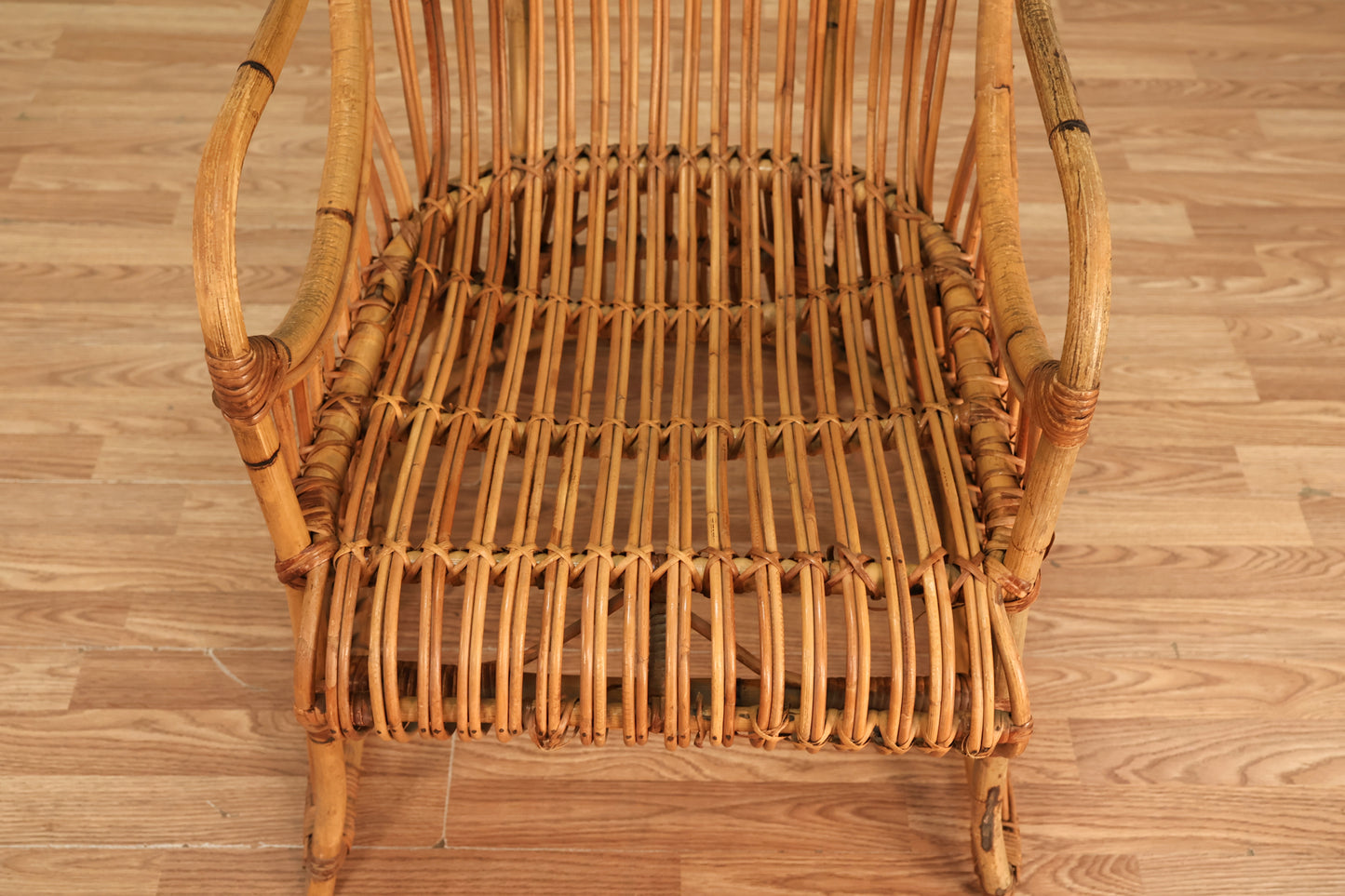 Tall Bamboo & Rattan Porter's Chair