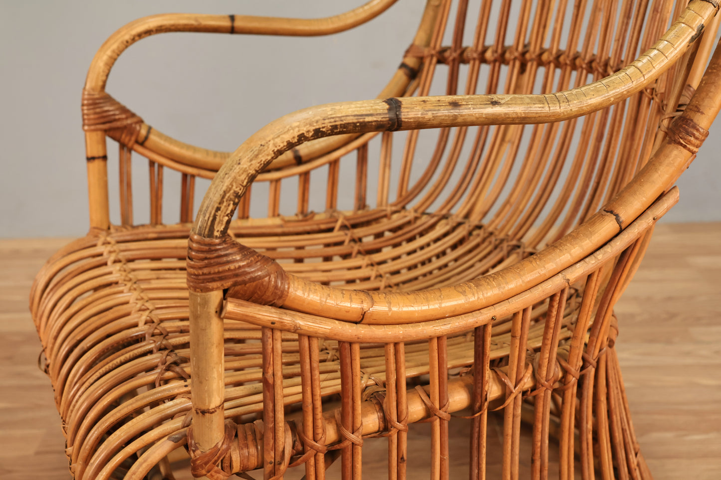 Tall Bamboo & Rattan Porter's Chair