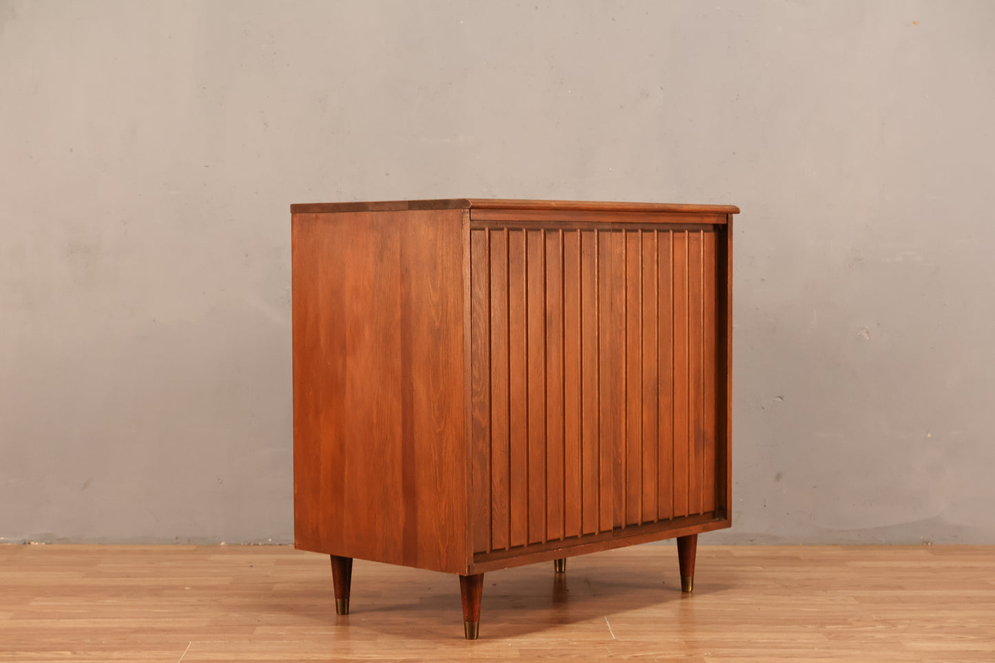 Mid Century Walnut Sliding-Door Cabinet C - ONLINE ONLY