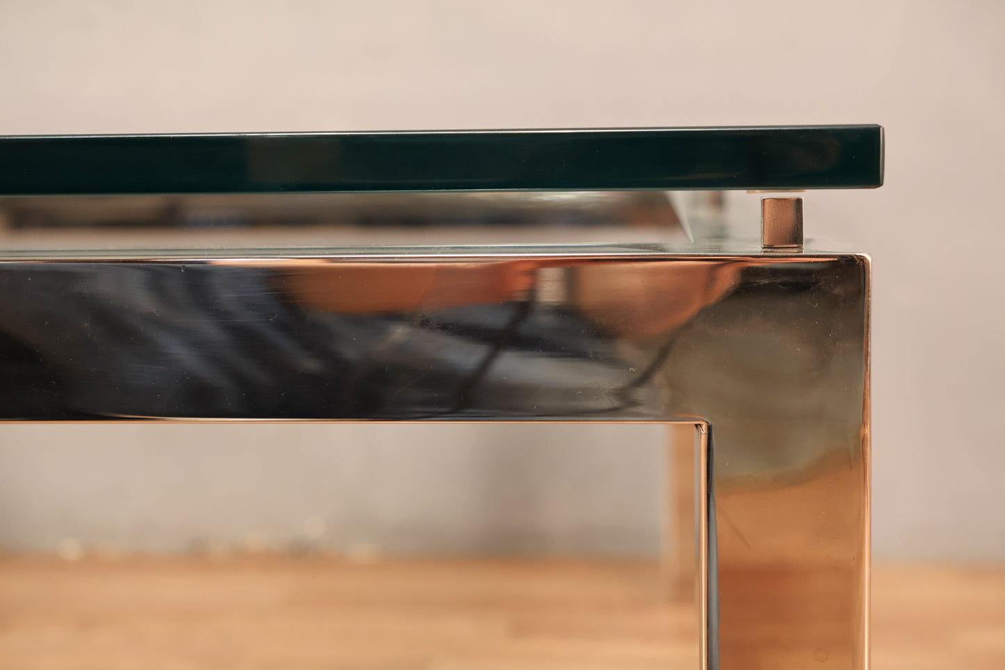 Large Luxe Chrome & Glass Square Coffee Table - ONLINE ONLY