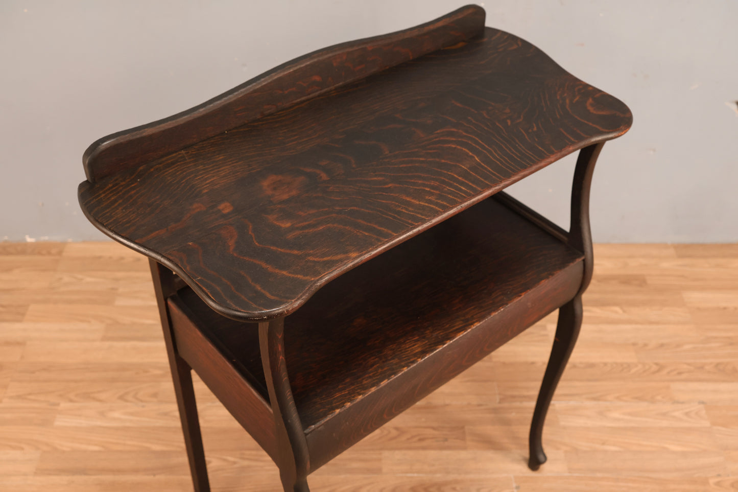 Compact Antique Oak 1-Drawer Console Table