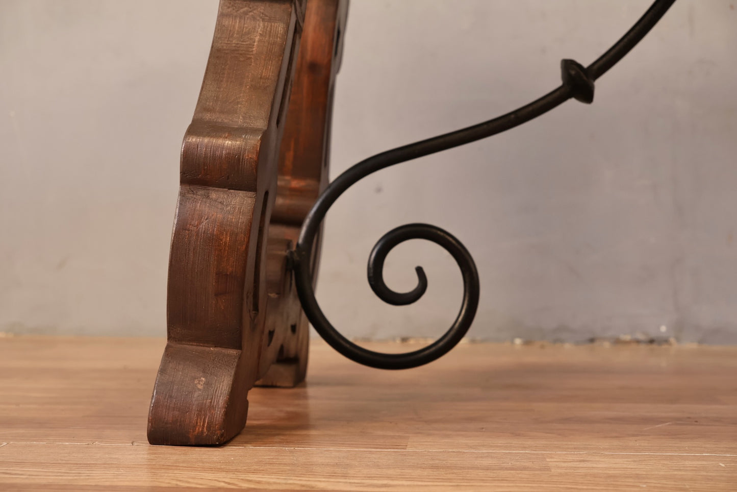 Spanish-Style Leather-Top Console Table