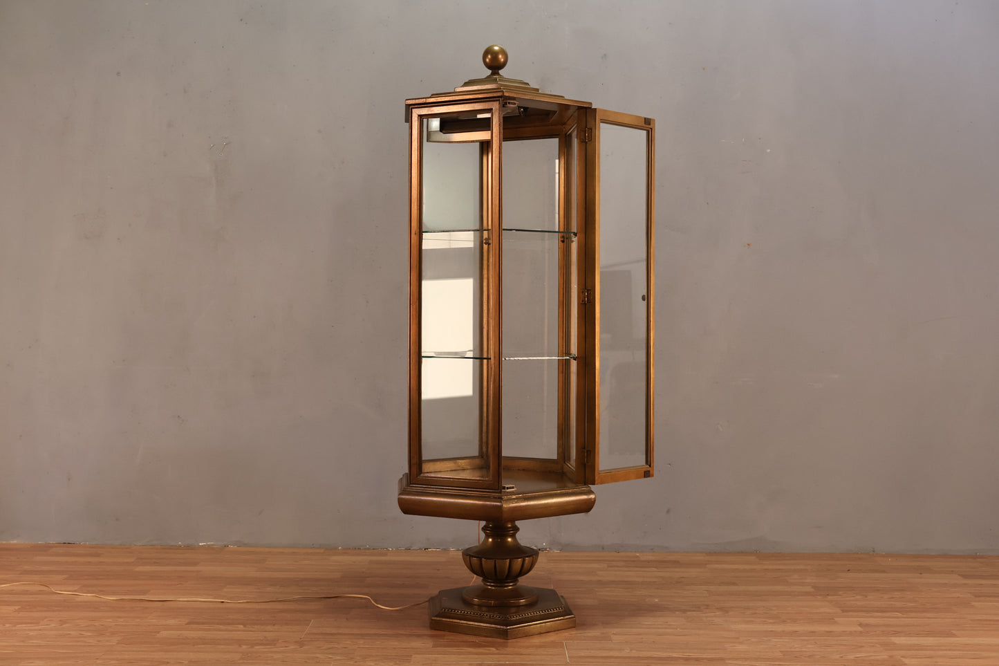 Hexagonal Glass Illuminated Vitrine - ONLINE ONLY