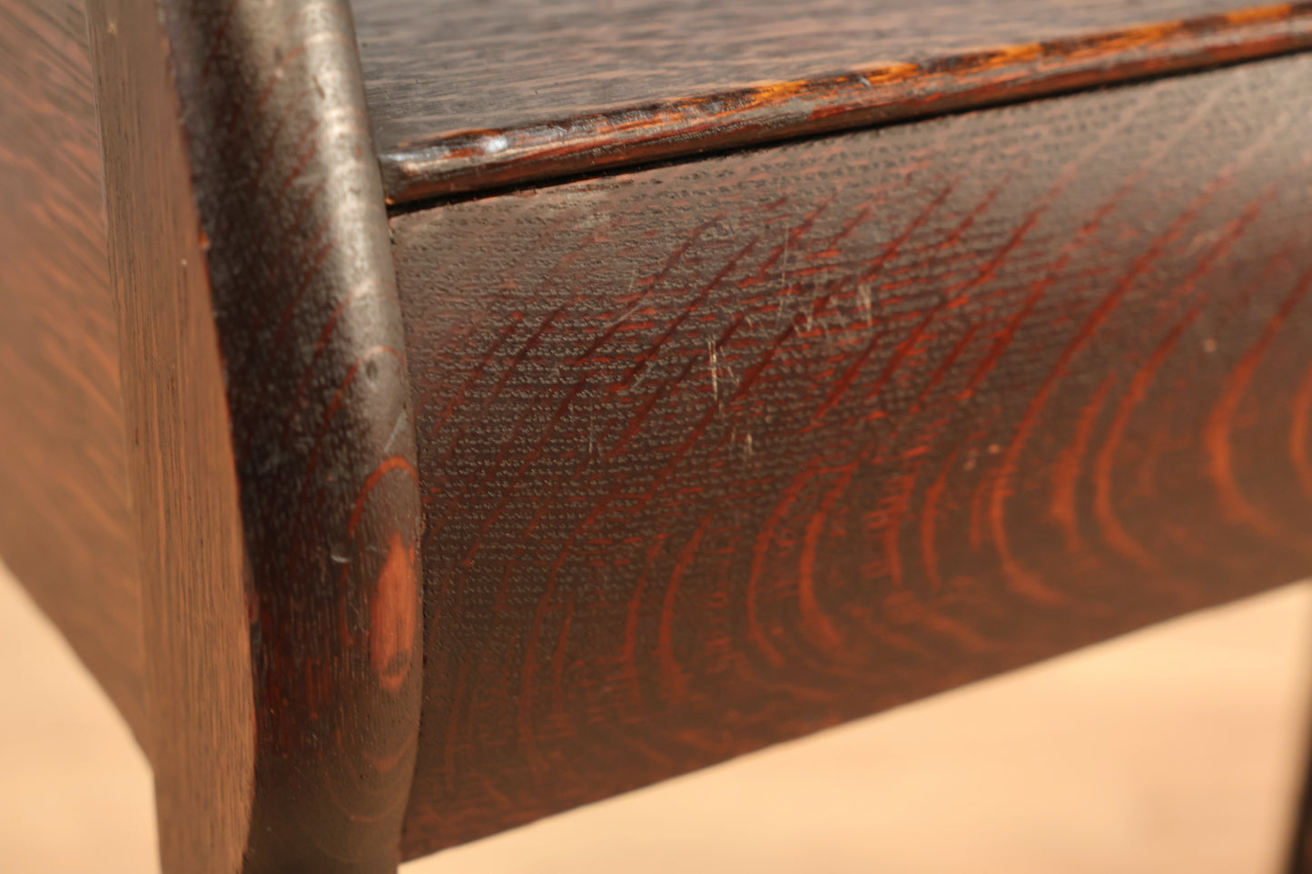 Compact Antique Oak 1-Drawer Console Table