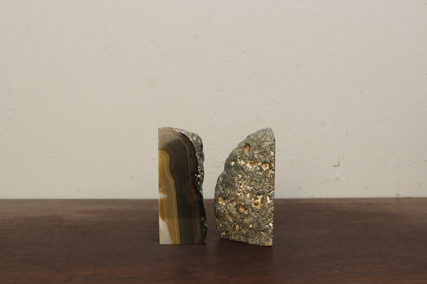 Pair of Dark Geode Bookends