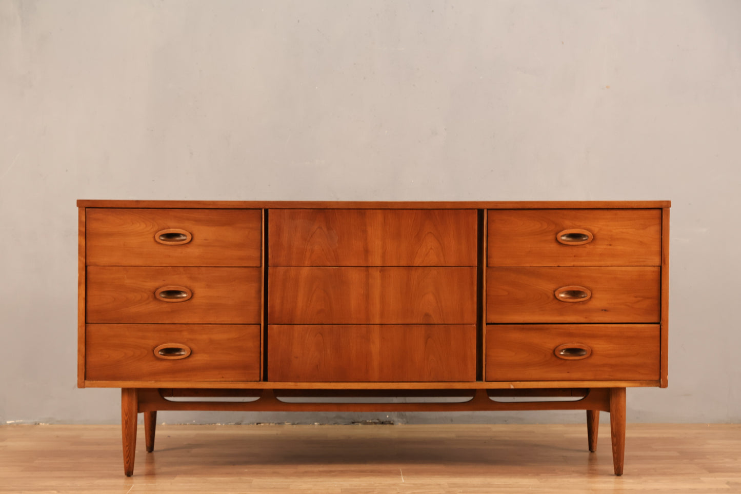 Mid Century Walnut 9-Drawer Dresser