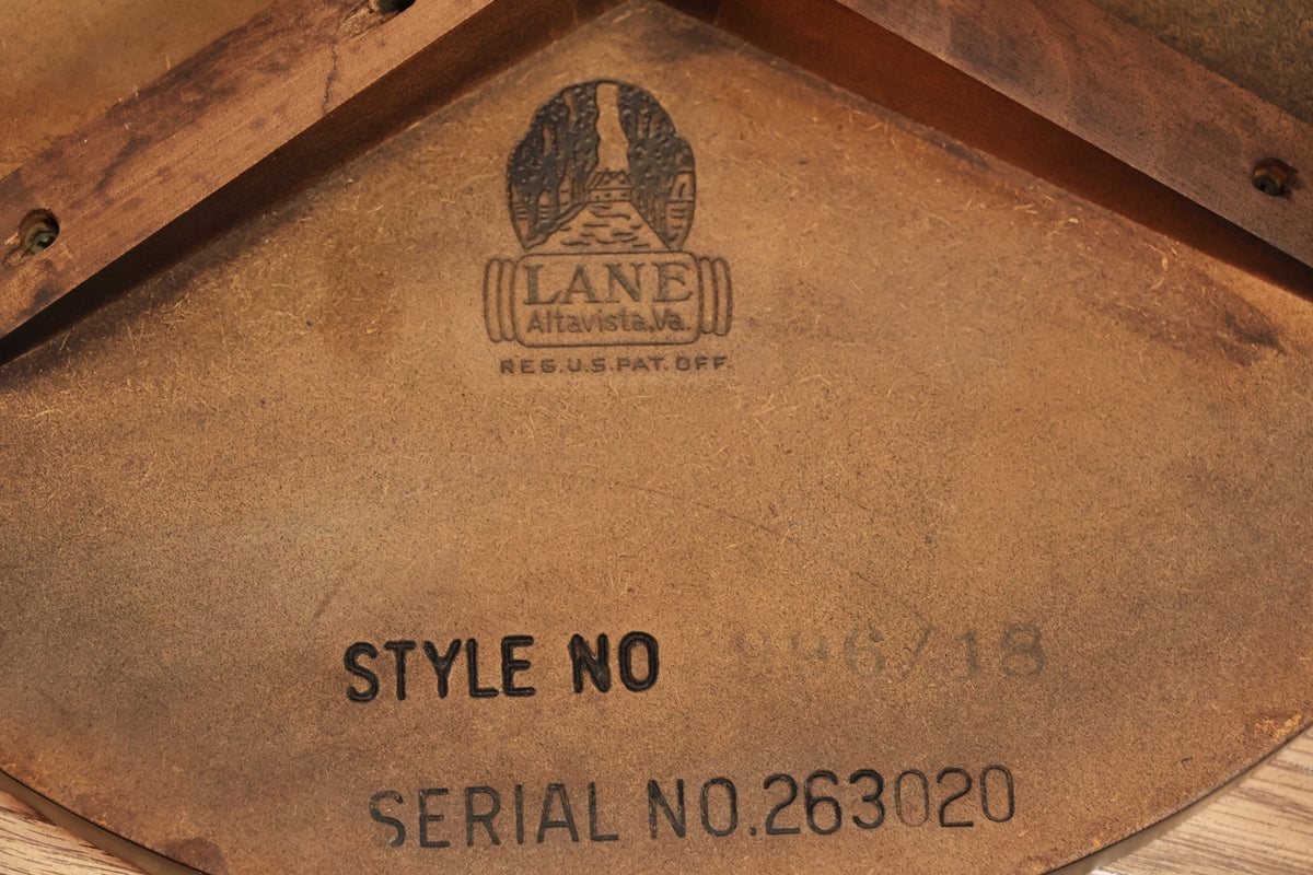 Lane Walnut & Black Round Side Table