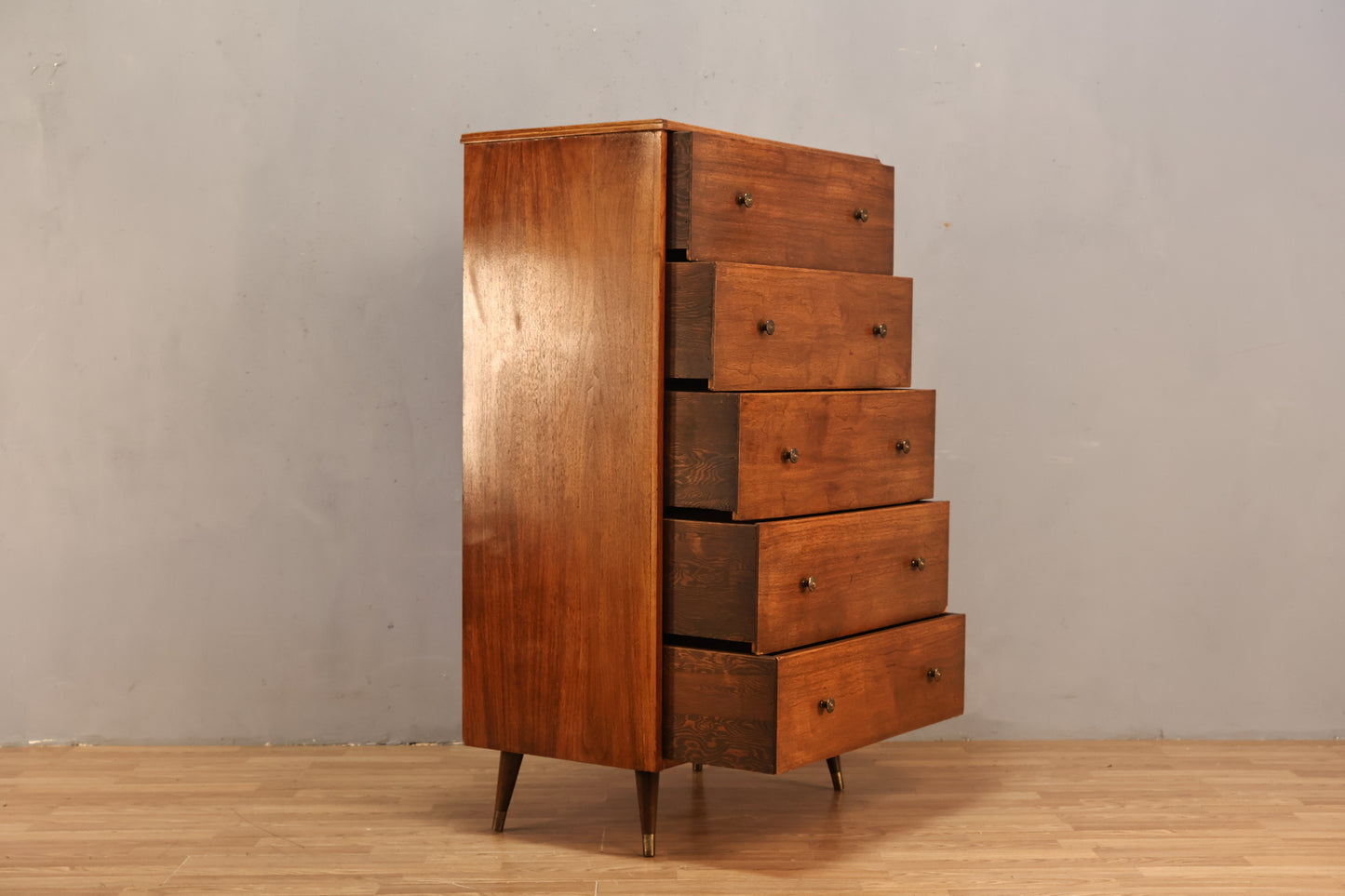 Slim Mid Century 5-Drawer Dresser