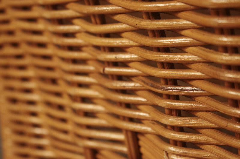 Wicker & Glass Side Table - ONLINE ONLY