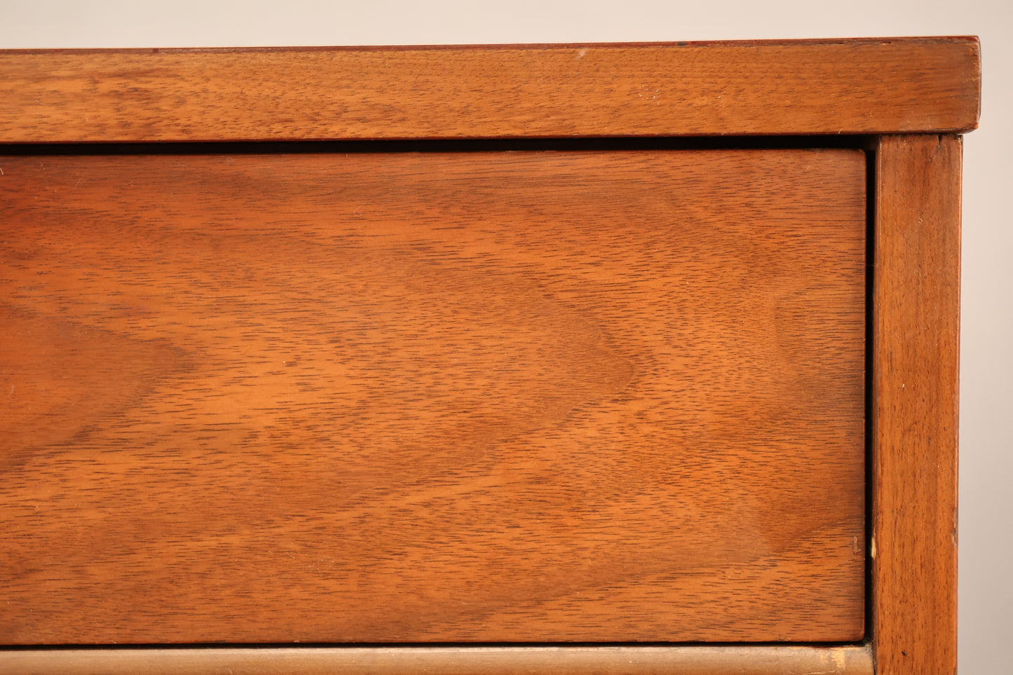 Mid Century Walnut & Woven 2-Door End Table