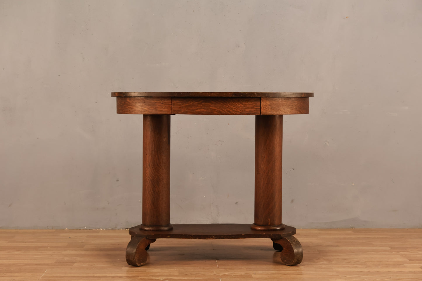 Antique Tiger Oak 1-Drawer Console Table - ONLINE ONLY