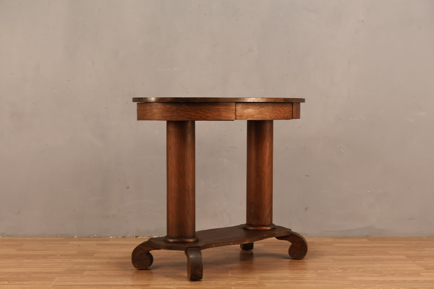 Antique Tiger Oak 1-Drawer Console Table - ONLINE ONLY