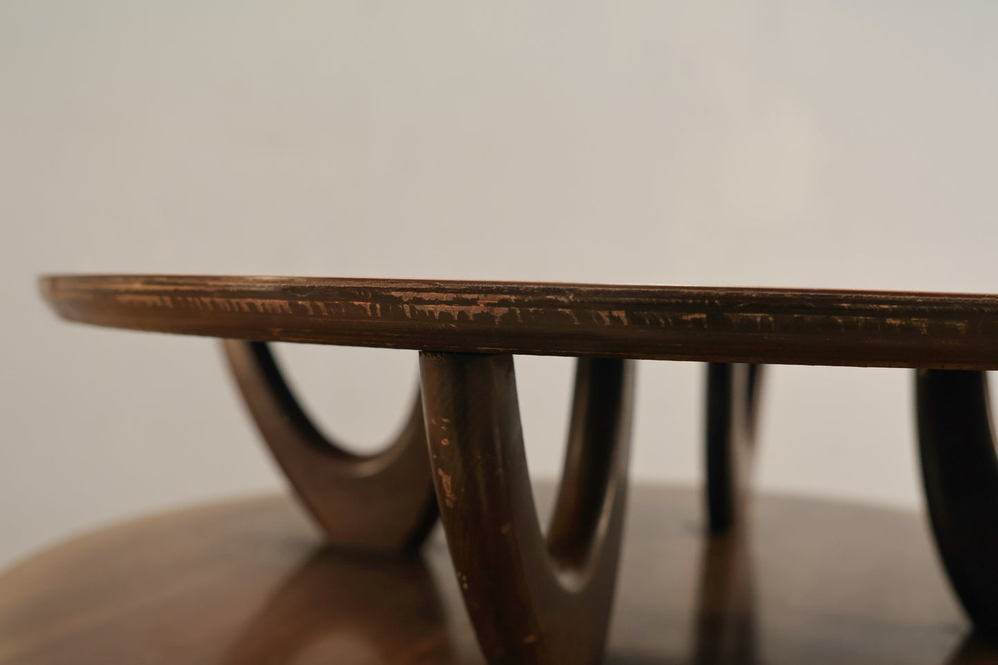Mid Century Walnut & Laminate 2-Tier Side Table