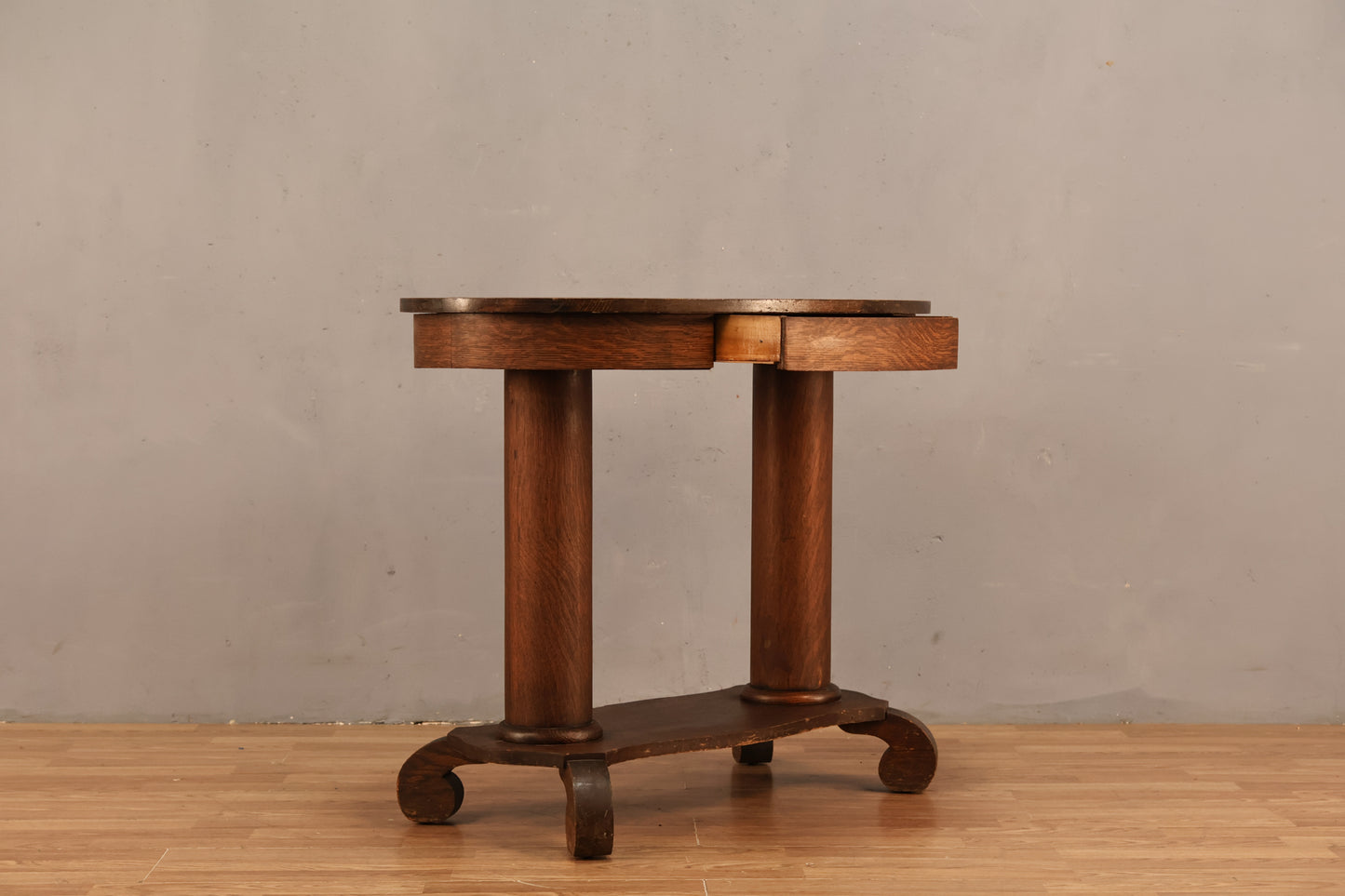 Antique Tiger Oak 1-Drawer Console Table - ONLINE ONLY