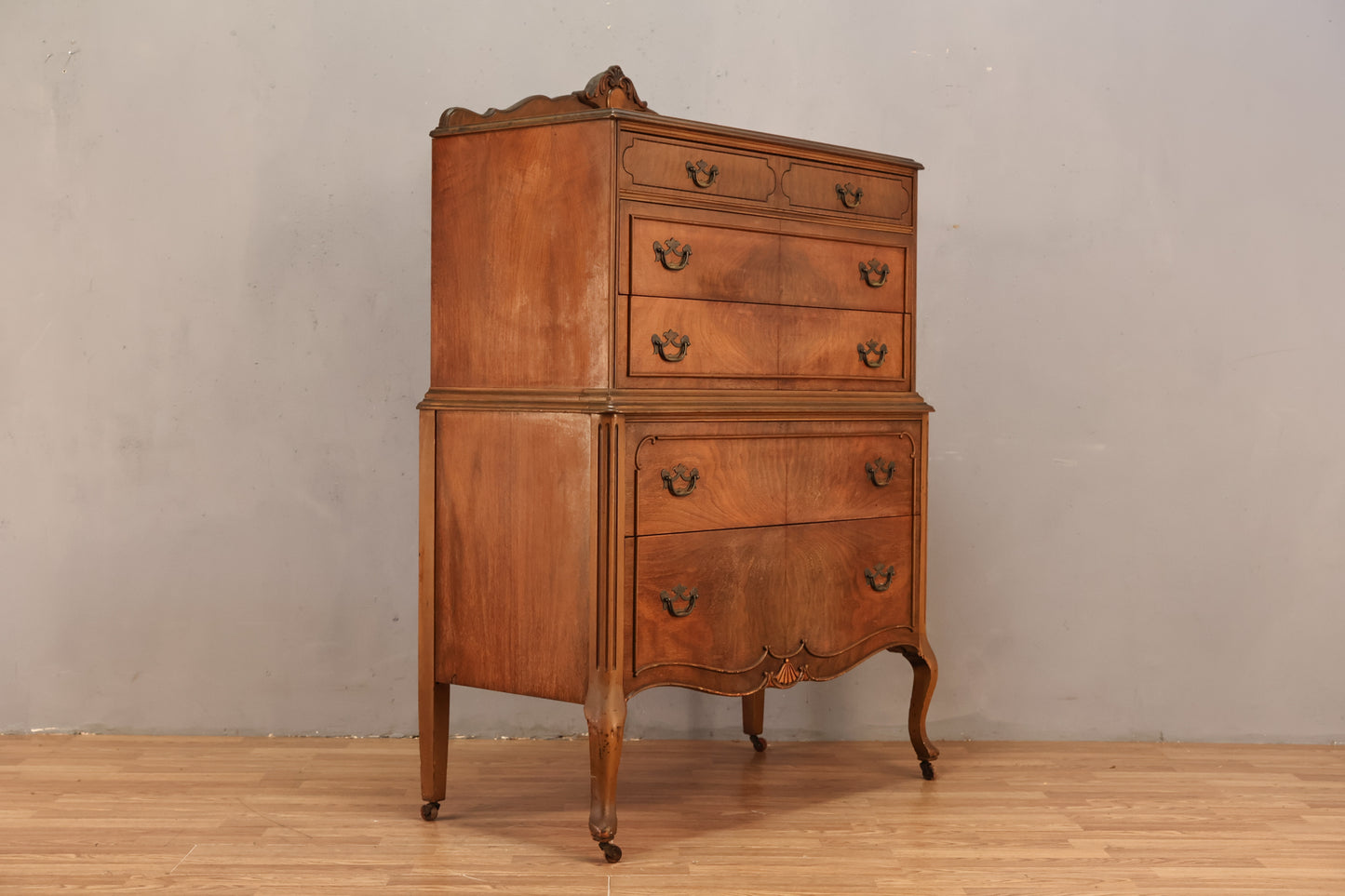 Provinicial 5-Drawer Highboy Dresser