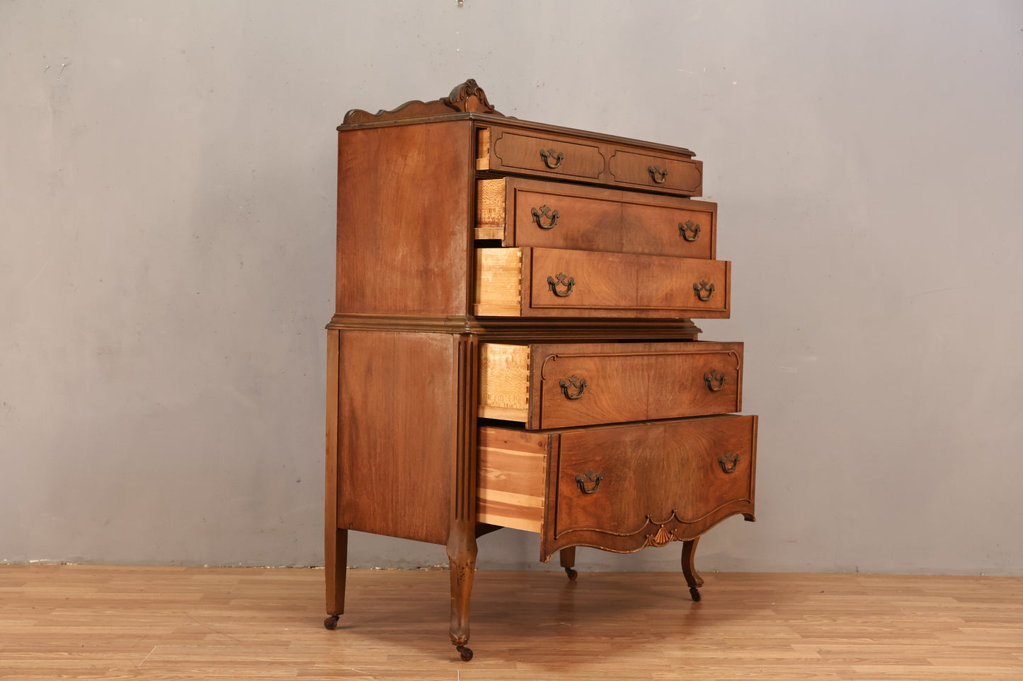 Provinicial 5-Drawer Highboy Dresser