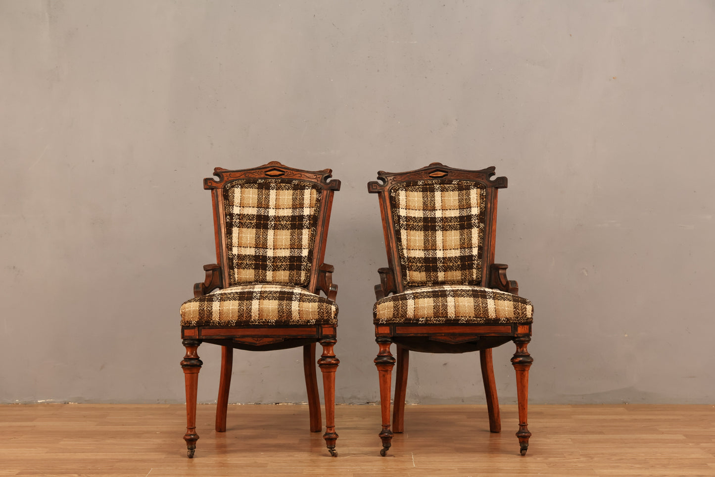 Petite Victorian Plaid Accent Chair - ONLINE ONLY