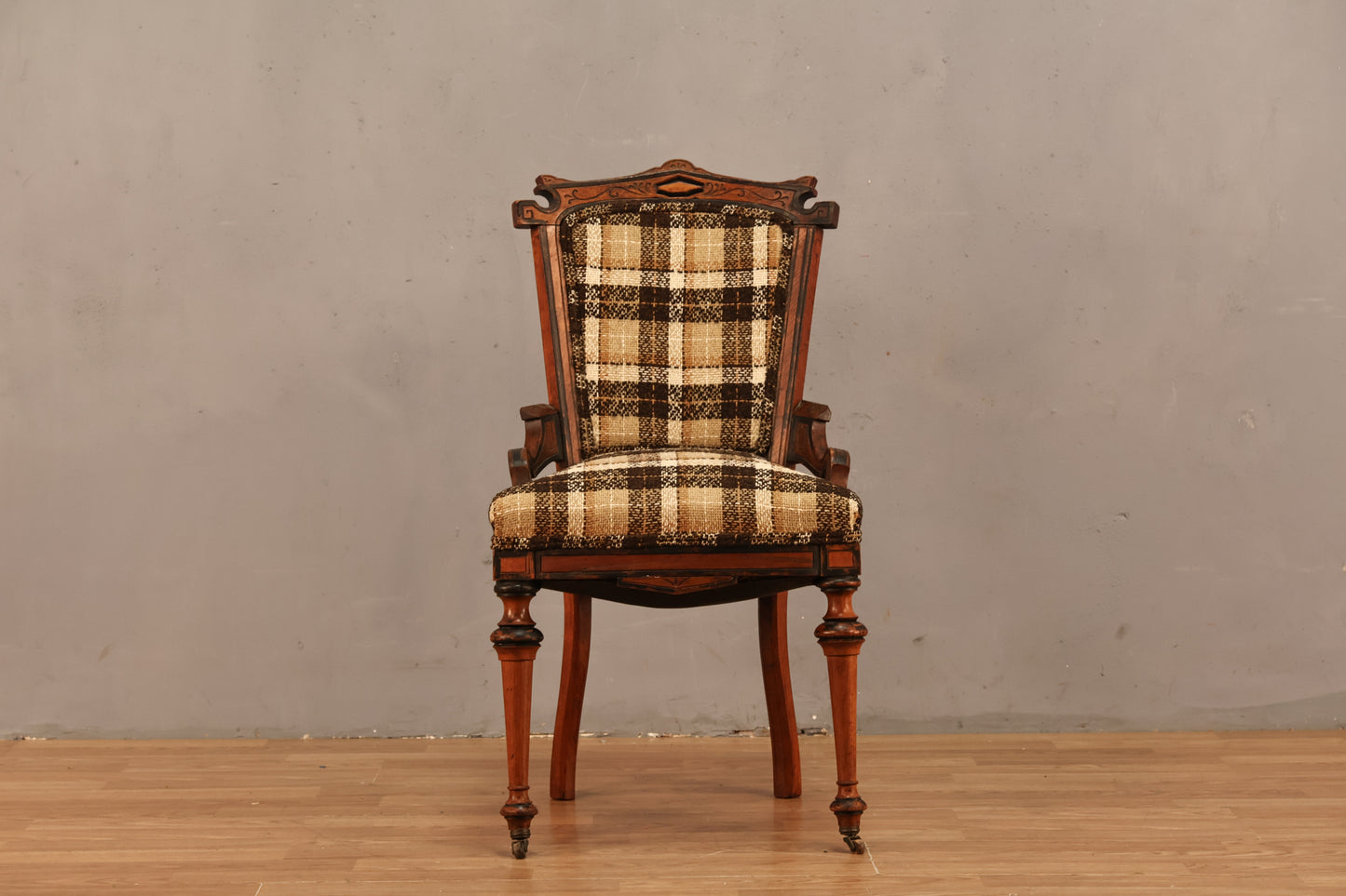 Petite Victorian Plaid Accent Chair - ONLINE ONLY