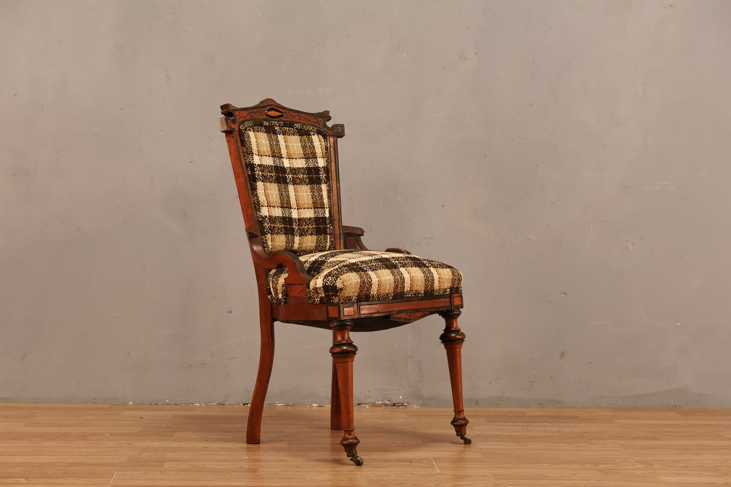 Petite Victorian Plaid Accent Chair - ONLINE ONLY