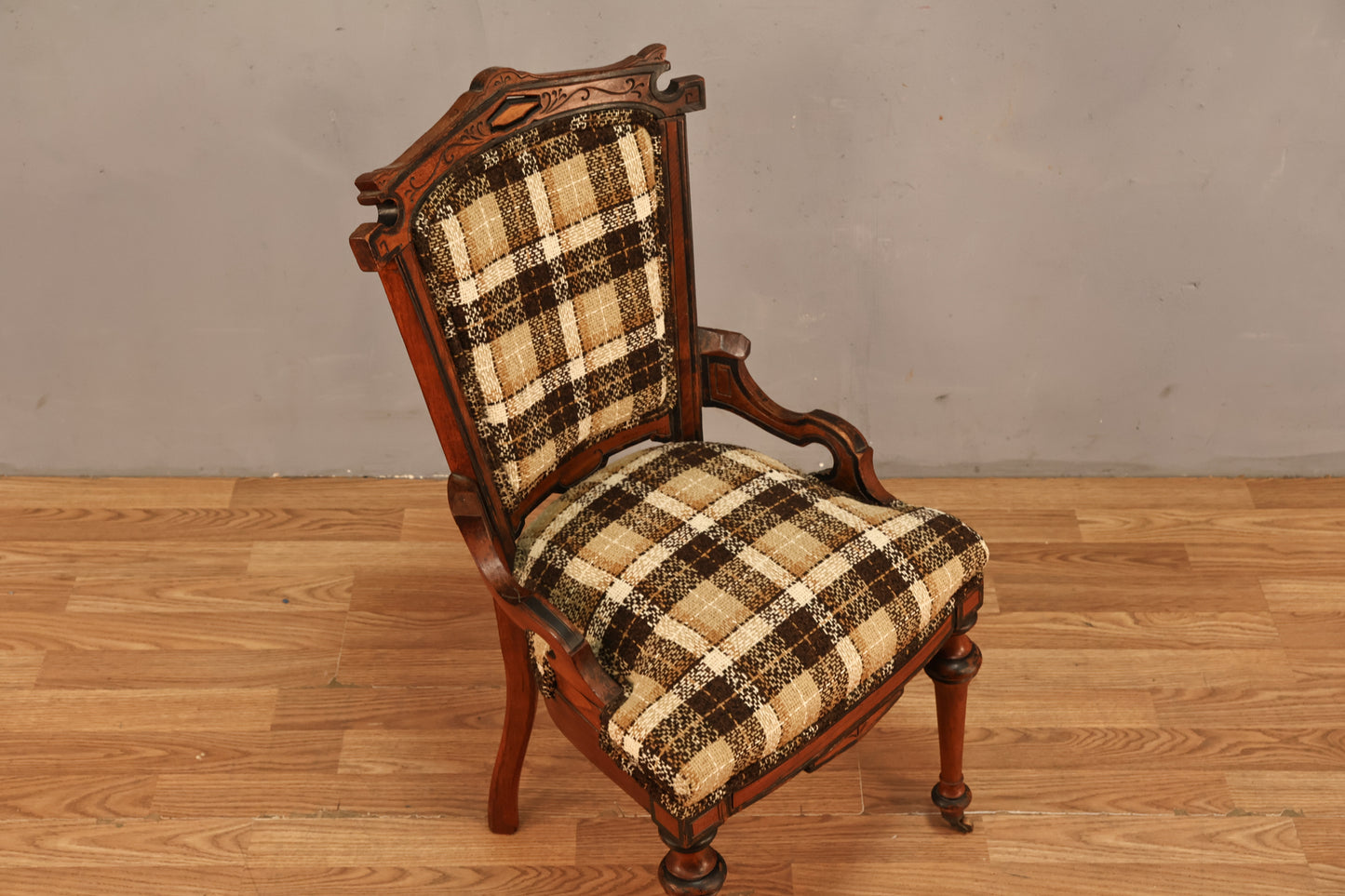 Petite Victorian Plaid Accent Chair - ONLINE ONLY