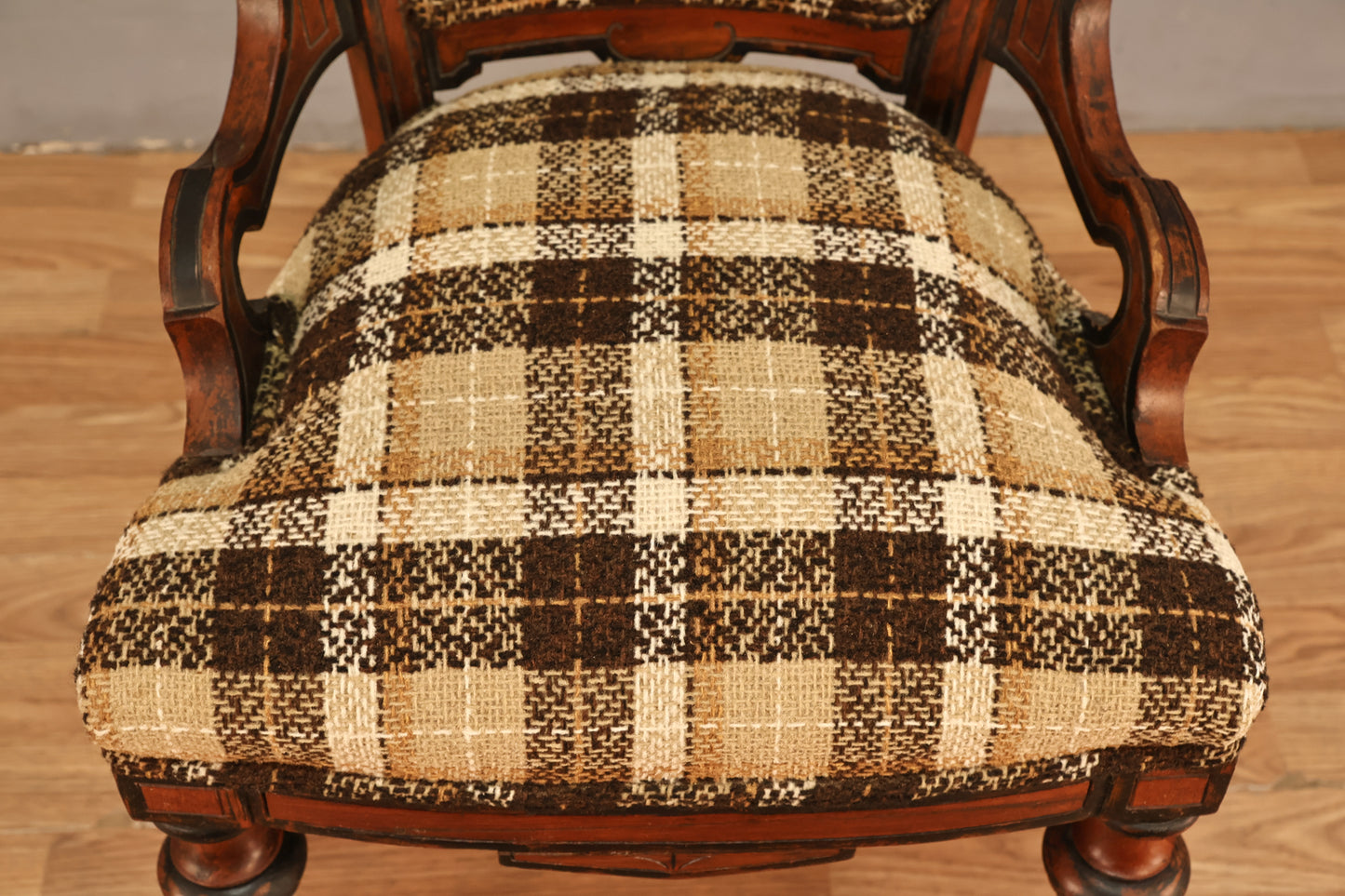 Petite Victorian Plaid Accent Chair - ONLINE ONLY