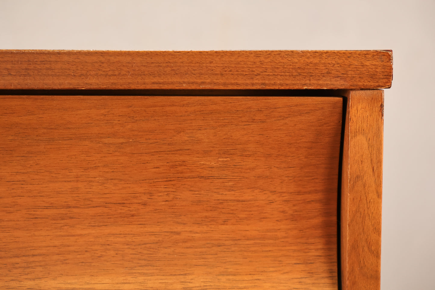 Mid Century Concave Walnut 2-Drawer Nightstand