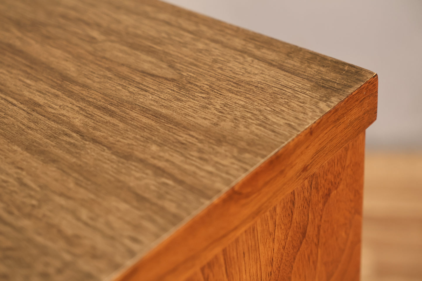 Mid Century Concave Walnut 2-Drawer Nightstand