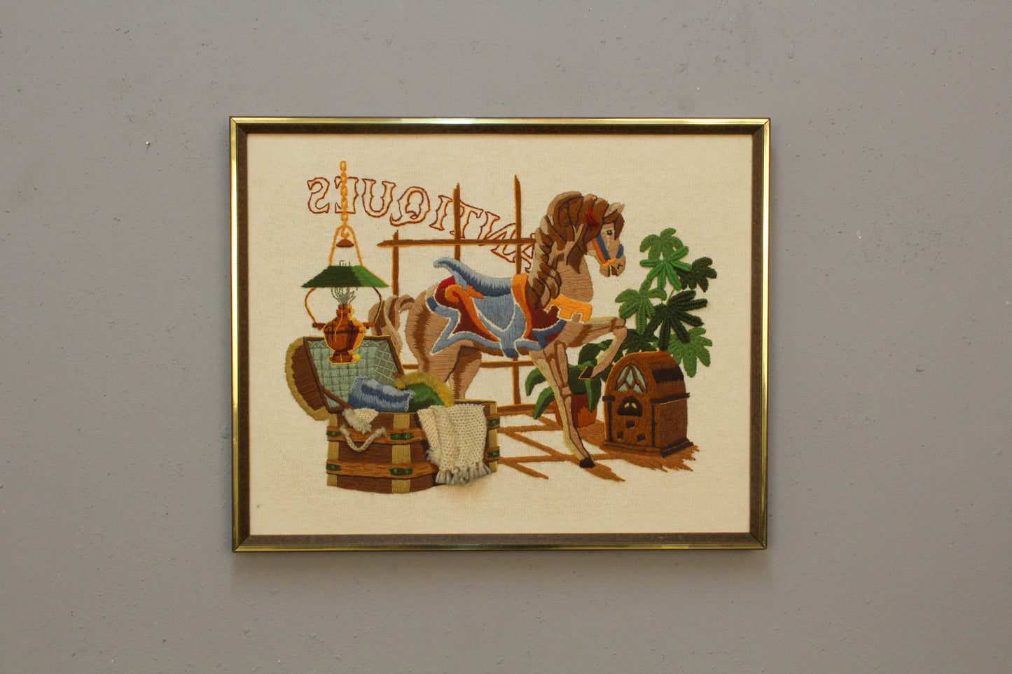 "Treasures From The Past" 1970s Embroidered Art