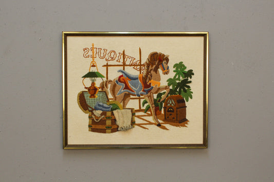 "Treasures From The Past" 1970s Embroidered Art