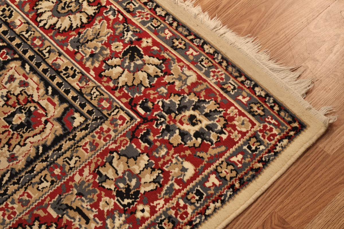 Large Cream & Crimson Floral Area Rug - ONLINE ONLY