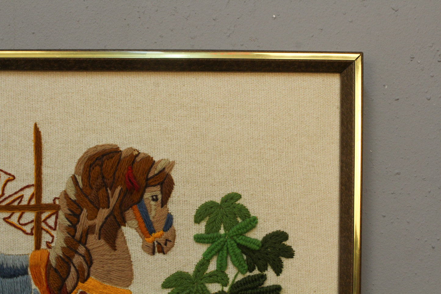 "Treasures From The Past" 1970s Embroidered Art
